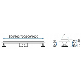 Rea Odtokový žľab + sifón + nohy + tesniaca manžeta Neo&amp;Pure 1000 N REA-G0095