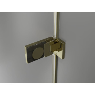 Sprchové dvere Mexen Lunar-F L ľavé skladacie 140 cm, priehľadné, zlaté - 836SL-140-050-50-00-L