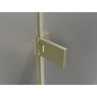 Sprchové dvere Mexen Lunar-F L ľavé skladacie 125 cm, priehľadné, kartáčované zlato - 836SL-125-050-55-00-L