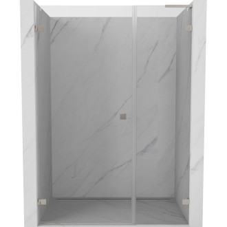 Sprchové dvere Mexen Lunar-B L s ľavými pántami 135 cm, priehľadné, kartáčovaný nikel - 832SL-135-050-97-00-L