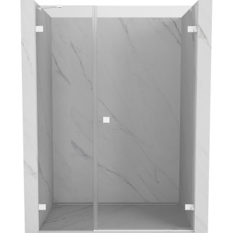Sprchové dvere Mexen Lunar-B s pravými pántami 110 cm, priehľadné, biele - 832S-110-050-20-00-P