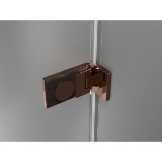 Sprchové dvere Mexen Lunar-F L ľavé skladacie 125 cm, priehľadné, ružové zlato - 836SL-125-050-60-00-L