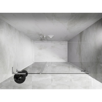 Sprchové dvere Mexen Lunar-B L s pravými pántami 145 cm, priehľadné, biele - 832SL-145-050-20-00-P