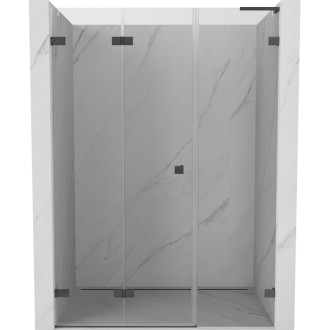 Sprchové dvere Mexen Lunar-F L ľavé skladacie 120 cm, priehľadné, kartáčovaná pištoľ gray - 836SL-120-050-66-00-L