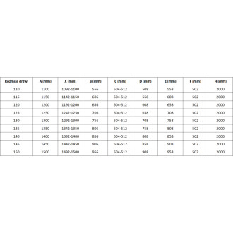 Sprchové dvere Mexen Lunar-B L s pravými pántami 135 cm, priehľadné, zlaté - 832SL-135-050-50-00-P