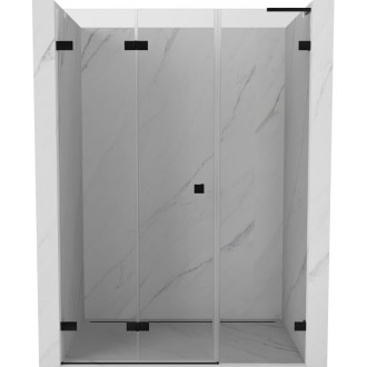 Mexen Lunar-F L ľavé skladacie sprchové dvere 115 cm, priehľadné, čierne - 836SL-115-050-70-00-L