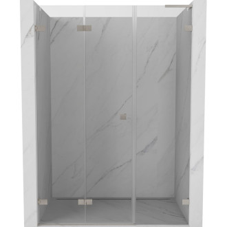 Sprchové dvere Mexen Lunar-F L ľavé skladacie 150 cm, priehľadné, kartáčovaný nikel - 836SL-150-050-97-00-L