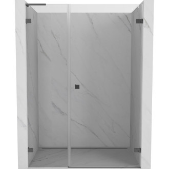 Sprchové dvere Mexen Lunar-B L s pravými pántami 130 cm, priehľadné, strieborná - 832SL-130-050-95-00-P