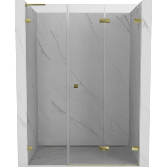 Sprchové skladacie dvere Mexen Lunar-F L pravé 110 cm, priehľadné, zlaté - 836SL-110-050-50-00-P