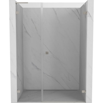 Sprchové dvere Mexen Lunar-B L s pravými pántami 115 cm, priehľadné, kartáčovaný nikel - 832SL-115-050-97-00-P