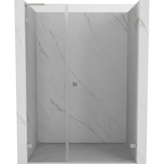 Sprchové dvere Mexen Lunar-B L s pravými pántami 130 cm, priehľadné, kartáčovaný nikel - 832SL-130-050-97-00-P