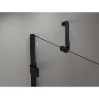 Sprchové dvere Mexen Lunar-B s pravými pántami 130 cm, priehľadné, čierne - 832S-130-050-70-00-P