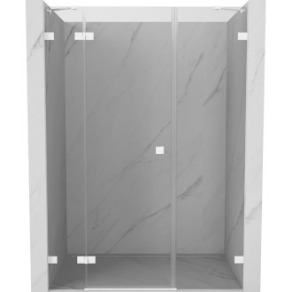Sprchové dvere Mexen Lunar s ľavými pántami 120 cm, priehľadné, biele - 834S-120-050-20-00-L