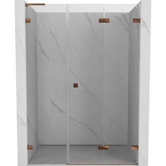Sprchové skladacie dvere Mexen Lunar-F L pravé 110 cm, priehľadné, ružové zlato - 836SL-110-050-60-00-P