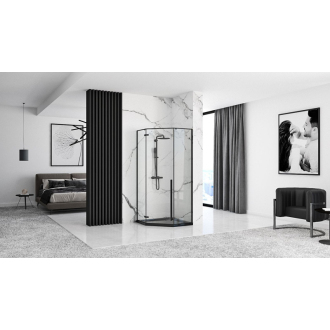 Rea sklenený kout priehľadný 1000 x 1000 x 1950 Diamond Black REA-K5623