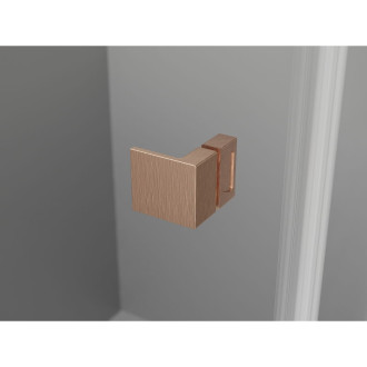 Sprchové dvere Mexen Lunar-F L pravé skladacie 115 cm, priehľadné, kartáčovaná meď - 836SL-115-050-65-00-P