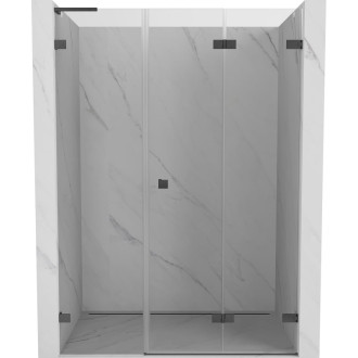 Sprchové skladacie dvere Mexen Lunar-F L pravé 110 cm, priehľadné, kartáčovaná pištoľ sivá - 836SL-110-050-66-00-P