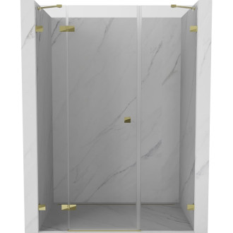 Sprchové dvere Mexen Lunar s ľavými pántami 160 cm, priehľadné, zlaté - 834S-160-050-50-00-L