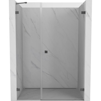 Sprchové dvere Mexen Lunar-B s pravými pántami 150 cm, priehľadné, strieborná - 832S-150-050-95-00-P