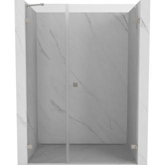 Sprchové dvere Mexen Lunar-B s pravými pántami 115 cm, priehľadné, kartáčovaný nikel - 832S-115-050-97-00-P