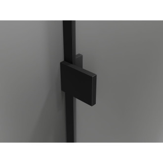 Sprchové skladacie dvere Mexen Lunar-F L pravé 150 cm, priehľadné, čierne - 836SL-150-050-70-00-P