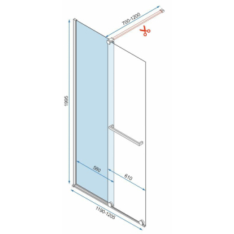 Rea Zástena walk-in Cortis Black 120 REA-K8880