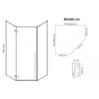 Rea Sprchový kout Diamond Black 80x80 REA-K6900