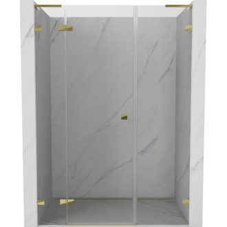 Sprchové dvere Mexen Lunar L s ľavými pántami 120 cm, priehľadné, zlaté - 834SL-120-050-50-00-L
