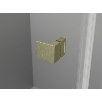 Sprchové dvere Mexen Lunar s ľavými pántami 150 cm, priehľadné, kartáčované zlato - 834S-150-050-55-00-L