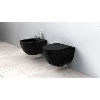Rea Závesné WC Carlo Mini Rimless Duroplast/Flat/ZM Black Mat REA-C8489