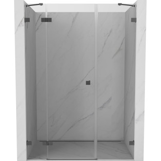 Sprchové dvere Mexen Lunar s ľavými pántami 160 cm, priehľadné, strieborná - 834S-160-050-95-00-L