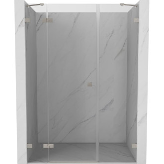 Sprchové dvere Mexen Lunar s ľavými pántami 150 cm, priehľadné, kartáčovaný nikel - 834S-150-050-97-00-L
