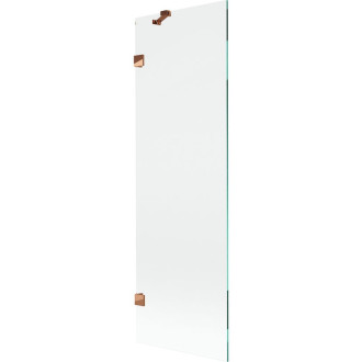 Vaňová zástena Mexen Lunar s jedným krídlom 60 x 150 cm, priehľadná, ružové zlato - 897-060-000-60-00