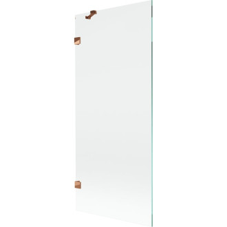 Vaňová zástena Mexen Lunar s jedným krídlom 80 x 150 cm, priehľadná, ružové zlato - 897-080-000-60-00