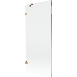Vaňová zástena Mexen Lunar s jedným krídlom 80 x 150 cm, priehľadná, kartáčovaná meď - 897-080-000-65-00