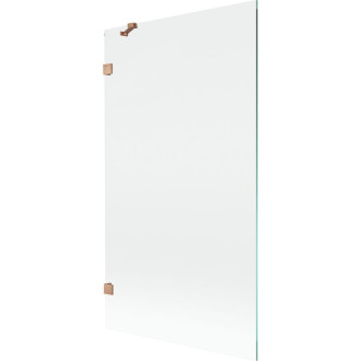 Vaňová zástena Mexen Lunar s jedným krídlom 100 x 150 cm, priehľadná, kartáčovaná meď - 897-100-000-65-00