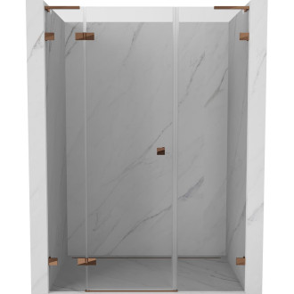 Sprchové dvere Mexen Lunar L s ľavými pántami 120 cm, priehľadné, ružové zlato - 834SL-120-050-60-00-L