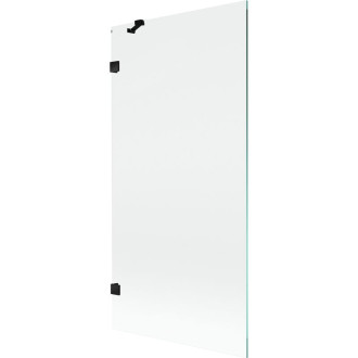 Vaňová zástena Mexen Lunar s jedným krídlom 90 x 150 cm, priehľadná, čierna - 897-090-000-70-00