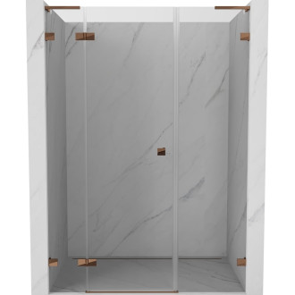 Sprchové dvere Mexen Lunar L s ľavými pántami 150 cm, priehľadné, ružové zlato - 834SL-150-050-60-00-L