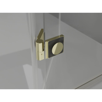 Sprchové dvere Mexen Lunar s pravými pántami 150 cm, priehľadné, zlaté - 834S-150-050-50-00-P