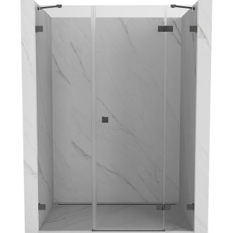 Sprchové dvere Mexen Lunar s pravými pántami 125 cm, priehľadné, kartáčovaná pištoľ šedá - 834S-125-050-66-00-P
