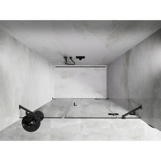 Sprchové dvere Mexen Lunar s pravými pántami 160 cm, priehľadné, kartáčovaná pištoľ šedá - 834S-160-050-66-00-P