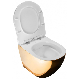 REA Závesné WC Carlo Rimless Duroplast/Slim Gold White REA-C0669