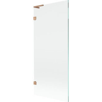 Vaňová zástena Mexen Lunar L s jedným krídlom 80 x 150 cm, priehľadná, kartáčovaná meď - 897L-080-000-65-00
