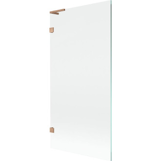Vaňová zástena Mexen Lunar L s jedným krídlom 90 x 150 cm, priehľadná, kartáčovaná meď - 897L-090-000-65-00