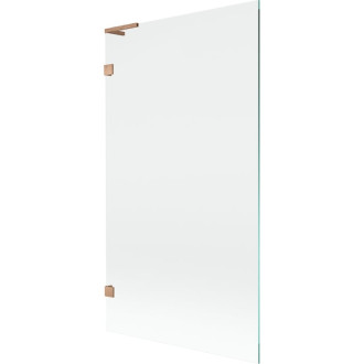 Vaňová zástena Mexen Lunar L s jedným krídlom 100 x 150 cm, priehľadná, kartáčovaná meď - 897L-100-000-65-00