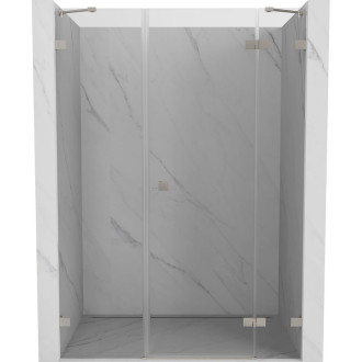 Sprchové dvere Mexen Lunar s pravými pántami 120 cm, priehľadné, kartáčovaný nikel - 834S-120-050-97-00-P