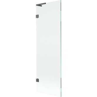 Vaňová zástena Mexen Lunar L s jedným krídlom 60 x 150 cm, priehľadná, kartáčovaná pištoľovo sivá - 897L-060-000-66-00