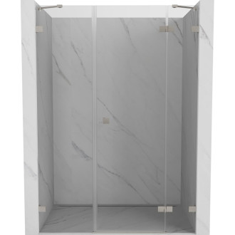 Sprchové dvere Mexen Lunar s pravými pántami 160 cm, priehľadné, kartáčovaný nikel - 834S-160-050-97-00-P