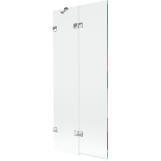 Vaňová zástena Mexen Lunar 2-krídla ľavá 80 x 150 cm, priehľadná, chróm - 897-080-100-01-00-L